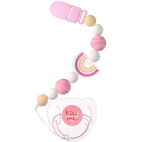 Aori Pacifier Clips for Rebron Baby Dolls Pacifier Holders Silicone Paci Clips with Magnetic Pacifier -Pink