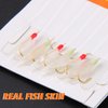 Fishing Bait Rigs Set,12 Packs Surf Fishing Rigs Saltwater Fishing Lure Rigs with Real Fish Skin Sharp Hooks Glow Beads Freshwater Saltwater Bait Rigs Size 4 6 8