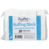 ForPro Professional Collection Buffing Block, Super White, 180/240 Grit, Four-Sided Manicure and Pedicure Nail Buffer, 3.75" L x 1" W x 1" H, 20-Count