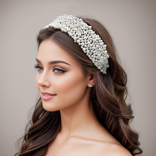 HNYYX White All Pearl Headband Baroque Wide Hair Accessories Bridal Wedding Headpiece Party Prom Headwear for Women Daily Hair Jewelry A16 (white)