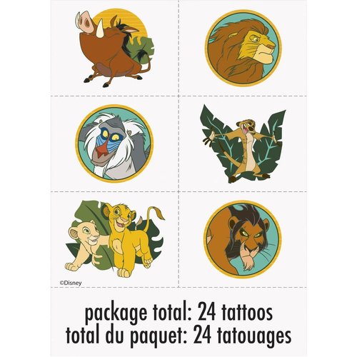 Lion King Party Temporary Tattoos | Assorted Designs | 24 Pcs