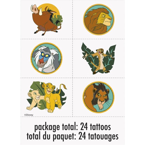 Lion King Party Temporary Tattoos | Assorted Designs | 24 Pcs