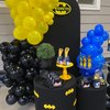 Balloons Blue Yellow and Black 60 Pcs, 12 Inch Dark Blue Yellow and Black Latex Balloons with Metallic Silver Balloons for Boys Police Robots Bat Hero Birthday Graduation Halloween Party Decorations