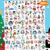 100PCS Cute Retro Snowman Tattoos Stickers Snowman Themed Birthday Party Decorations Favors Supplies Winter Christmas Party Decorations for Kids Boys Girls Classroom Prizes Rewards
