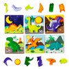 Klevly 6 PK Construction Wooden Toddler Puzzles Ages 2-4 | Wooden Puzzles for Toddlers 1-3 | Montessori Toys for 2 Year Old | Learning Toys for 2+ Year Olds | Educational Toys for 2 Year Old | STEM