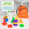 Skoolzy Plastic Nuts and Bolts 24 Piece Set - 6 pk - Kids Nuts and Bolts - Toddler Engineering Toys for 1-3 - Screw Toys for Toddlers with ebook