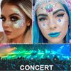 Go Ho Red and White Body Glitter Set,Singer Concerts Face Glitter Gel Makeup,Holographic Long Lasting Chunky Sequins Glitters for Eye Lip Hair Nails,Festival Rave Accessories,Red&White Glitter