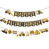 Stcomart Pre-Strung Construction Happy Birthday Banner for Construction Birthday Party Spplies, 6ft Orange Letters for Kid Boy and Girl Construction Party Decorations