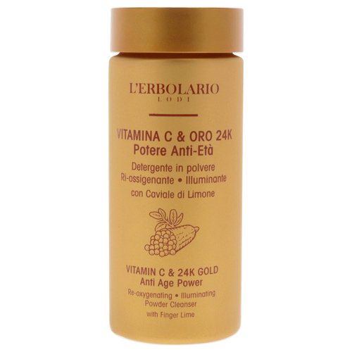 L'Erbolario Vitamin C And 24K Gold Anti-Age Power - Cleanser Face Wash for Oily and Dry Skin - Restores Your Skin’s Natural Glow - Daily Facial Cleanser Removes Makeup, Sweat and Impurities - 1.23 oz