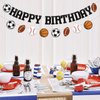 Sports Happy Birthday Banner, Multi Sport Party Decorations, Football Soccer Basketball Baseball Happy Birthday Bunting Sign, Rookie Year Party Decorations