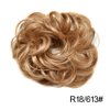 Messy Rose Bun Hair Piece Synthetic Hair Scrunchies Extension Curly Wavy With Elastic Rubber Band Ponytail Hair Extensions Updo Hairpieces for Women Girls(R18/613# Light Ash Brown&Light Bleach Blonde)