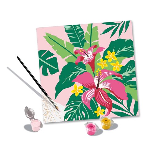 Ravensburger CreArt Tropical Plants Paint by Numbers Kit for Adults - 23518 - Painting Arts and Crafts for Ages 12 and Up