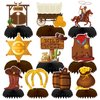 DTOFOOT 10 Pcs Cowboy Party Decorations, Wild West Cowboy Honeycomb Centerpieces for Tables Cowboy Party Decorations Western Themed Party Decorations Cowboy Birthday Party Decorations