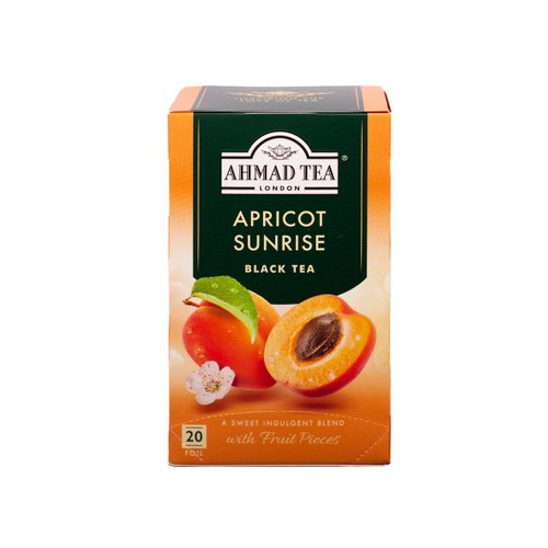 Ahmad Tea Black Tea, Apricot Sunrise Teabags, 20 ct (Pack of 6) - Caffeinated & Sugar-Free