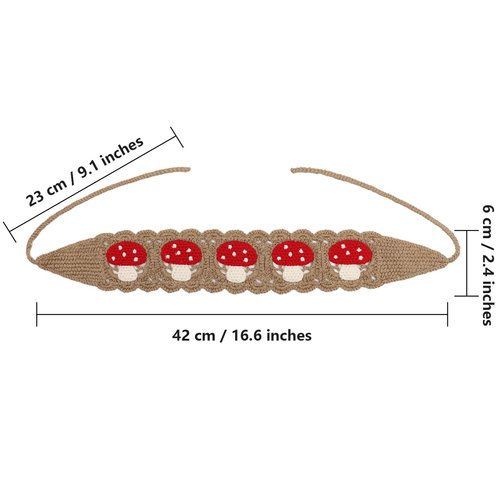 HAIMEIKANG Hippie Hair Bandanas Headbands for Women Boho Headband Knit Hair Bands Floral Head Wrap for Girls (mushroom)