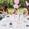 Naozinebi 48PCS Unicorn Birthday Plates Unicorn Party Supplies Magical Unicorn Tableware Rainbow Plates Disposable Paper Plate for Girls Boys Kids Unisex Unicorn Party Baby Shower Favors 6.7*6.7inch