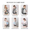Baby Carrier with Hip Seat, Baby Carrier Newborn to Toddler, 6-in-1 Ways to Carry, All Seasons, Adjustable Baby Holder Carrier for Breastfeeding (Black）
