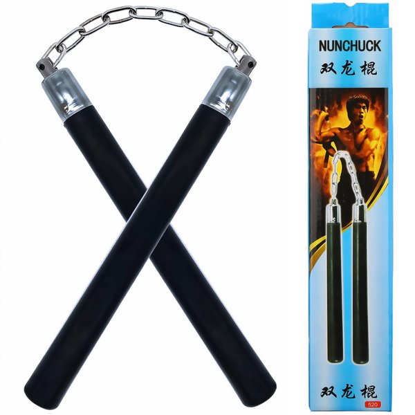 Nunchucks, Safe Solid Rubber Training Nunchucks/Nunchakus with Steel Chain for Beginners, Adults and Professional Perform, Practice, Exercise