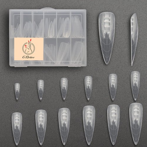 C12rtive 120Pcs Dual Nail Forms,Almond Extension Poly nail gel Nail Forms Full Cover Reusable Nai...