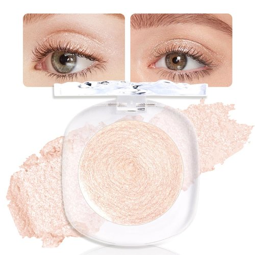 Eye shadow low saturation delicate long-lasting eye shadow palette, Monochrome Glittler Eyeshadow, pressed glitter eyeshadow, Glittle Pressed Powder Single Vegan Eyeshadow, (05 Glittle Light Brown)