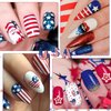 IDDFEVE 12 Sheets 4th of July Nail Stickers, USA Independence Day Patriotic Nail Decals, 3D Design Self-Adhesive Flag Star Nail Art