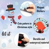 H1vojoxo 12PCS Garage Door Christmas Decoration, Magnet Stickers for Refrigerator, Snowman Face Decals for Xmas Party Supplies