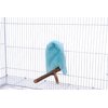 Filhome Comfort Corner Fleece Bird Blanket Parrot Cage Snuggle Hut Warm Bird Nest House Bed Hanging Hammock Toy for Parakeet Cockatiel Pigeon Small Animals Shelter Plush Bedding(Blue/M)