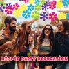 Thenshop 5 Pack Flower Paper Garland Kit Decorations 60's Hippie Party Banners Mini Retro Flower Cutouts Banners Hanging Swirl Peace and Love for Birthday Baby Shower Home Classroom Favor Supplies