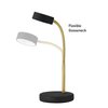 Globe Electric 30061 Desk Lamp, Gold Gooseneck, Matte Black Finish, 5W Energy Star Integrated LED, 250 Lumens 30061, 15.45", Black & Gold