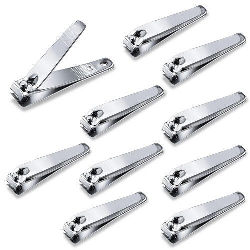 10 Pack Straight Nail Clippers Bulk,Sharp Blade Toe Nail Clippers Fingernail & Toenail Nail Clipper in Bulk,Nail Supplies Manicure Tools for Women Man Adult Homeless Care