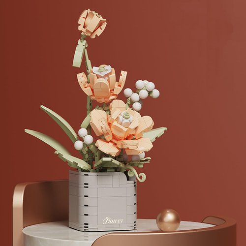 RIESEK Artificial Flower Bouquet Building Set for Adults,Mini Plant Bonsai Tree Friend Set for Girl,Botanical Collection Gift for Kids,Roses Building Blocks Birthday Gift for Mom Women Wife Girlfriend