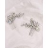 Rumtock Opal Crystal Beads Silver Hair Comb Set for Wedding Brides Women Hair Accessories Handmade Hair Jewelry