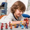 FUNERICA Toy Figures & Playsets - Firefighter, Police, Sanitation, Construction Worker - Play People Figures for Toddlers & Kids - Little People Toy Figurines - Mini People Community Helpers (4-Pack)