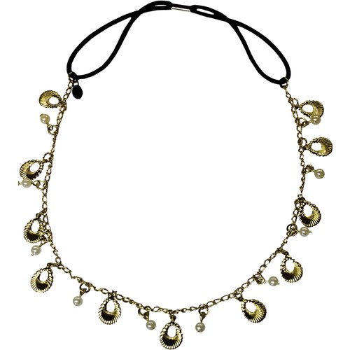 Mia Metal chain headwraps headwrap - Style Ad Gold Shells With Pearls