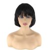 BTWTRY Black Synthetic Short Braided Bob Wigs for African American Women with Adjustable Elastic Band Small Box Braided Synthetic Wigs (Short Hair, Black)