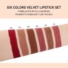 evpct 6Pcs Dark Light Nude Brown Matte Matt Liquid Lipstick Lip Gloss Glossy Set for Black Women, 24 Hour Brown Mauve Red Maroon Silky Velvet Lipstick Lip Liner set labiales matte larga duracion 24