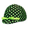 Equestrian Riding Helmet Cover - Black with Lime Polka Dots