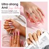 ROSALIND Poly Nail Gel Kit -8 Colors + White Brown Nail Art Accessories kit Clear Nude Poly Nails Gel Kit Starter Kit With Slip Solution Nude Pink Nail Extensions Gel Set with Mini UV Lamp