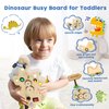Wooden Busy Board With Led Light Switch Toys for Toddlers,Sensory Board Toy,Baby Activity Button Toy Light Switch Toys Travel Toys,Gifts for 3-5 Year Old Kids,Montessori Toys for 3+ Year Old(Dinosaur)