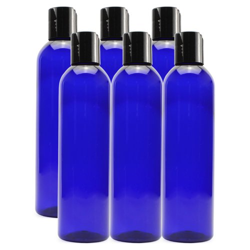 Cornucopia 8oz Empty Plastic Squeeze Bottles with Disc Top Flip Cap (6 pack); BPA-Free Containers...