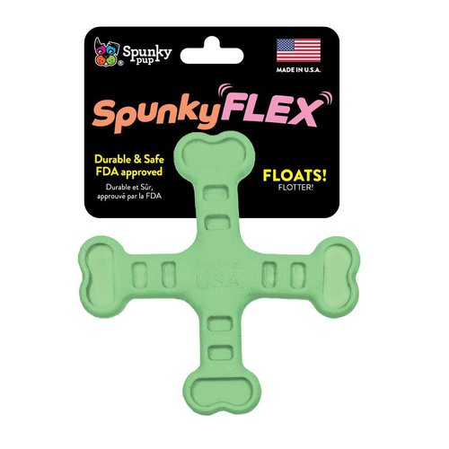 Spunky Pup Spunkyflex Dog Toy | Floatable, Flexible & Durable Fetch Toy | Cross Bone