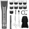 Sminiker Professional Hair Clippers Cordless Barber Shavers Rechargeable Hair Cutting Kit with 1 Hairdressing Cape 2 Scissors 9 Comb Guides