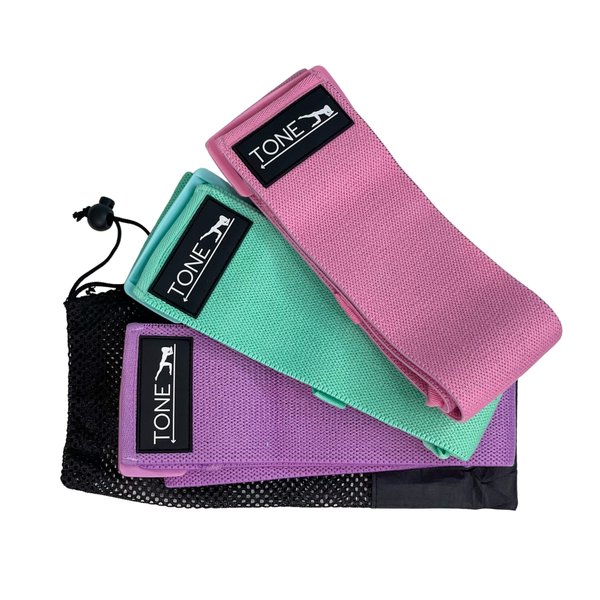 Adjustable Fabric Resistance Bands Set, Non Slip Resistance Bands for Enhanced Toning, One Size Fits All Workout Booty Bands for Women, Pink, Purple