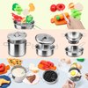 Hohosunlar Kids Pretend Play Kitchen Accessories Set, 38Pcs Stainless Steel Play Pots Pans Sets for Kids, Toy Cookware Cooking Utensils Play Food Dish Toddler Kitchen Playset Gifts for Boys Girls
