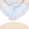 Zenssia Parade Gloves White Cotton Formal Tuxedo Costume Honor Guard Gloves with Snap Cuff, Coin Jewelry Silver Inspection Gloves 1 Pair