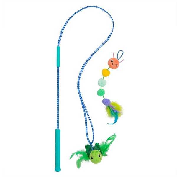 Catstages Tail Teaser Ground Prey Play Wand with Catnip Toy Attachments Interactive Cat Wand