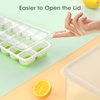 DOQAUS Ice Cube Tray with Lid and Bin, 4 Pack Silicone Plastic Ice Cube Trays for Freezer with Ice Box, Ice Trays with Ice Container, Stackable Ice Tray with Storage Ice Bucket Kits,Ice Tong,Ice Scoop