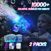 Eaglestone Bubble Gun for Kids 2 Packs, Automatic Bubble Machine, 10-Hole Bubbles Wands Blaster for Toddlers with LED Lights & Solution,Bubble Party Favor, Outdoor Game Toys for Boys & Girls Ages 3+