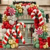 Christmas Balloon Garland Arch Kit 168PCS Red Sage Green Gold White Sand Balloons Candy Balloons Cand Cane Balloons for Christmas Party Decorations Supplies