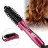 Curling Iron Brush, Folding Electric Hair Curler Heated Curling Wand Styler Hot Comb Brush Ceramic Coating Portable Hair Dressing Beauty Tool for Home Professional Salon(American